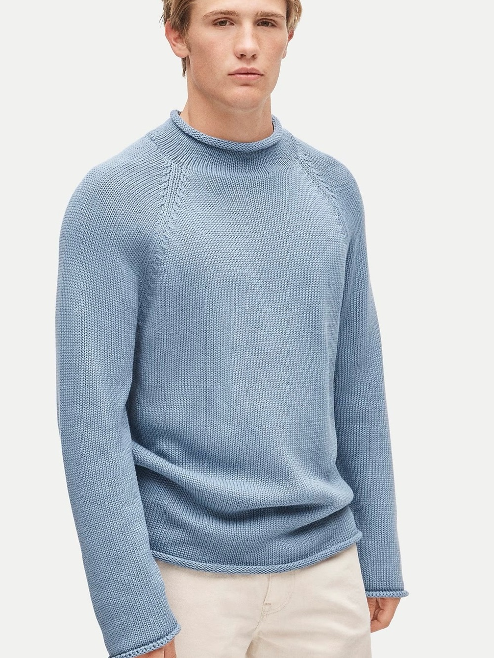 Iconic J.Crew 1988 Rollneck Sweater in 100% Wool in Heather Sky. M. Like new